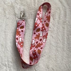 Mushroom cottage core cute shroom kawaii landyard keychain key ring